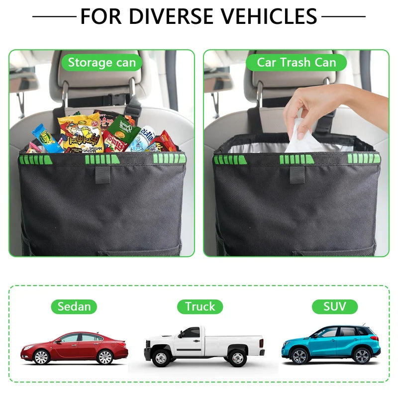 Waterproof Car Trash Can Foldable Large Capacity Hanging Car Trash Bin Rubbish Container Waste Organizer for Car Accessories