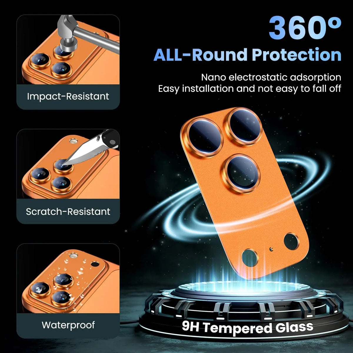 for Phone 17 Pro Max 17Air Camera Lens Protector Strong Adsorption Metal 9H+ Tempered Glass Camera Screen Full Protective Cover