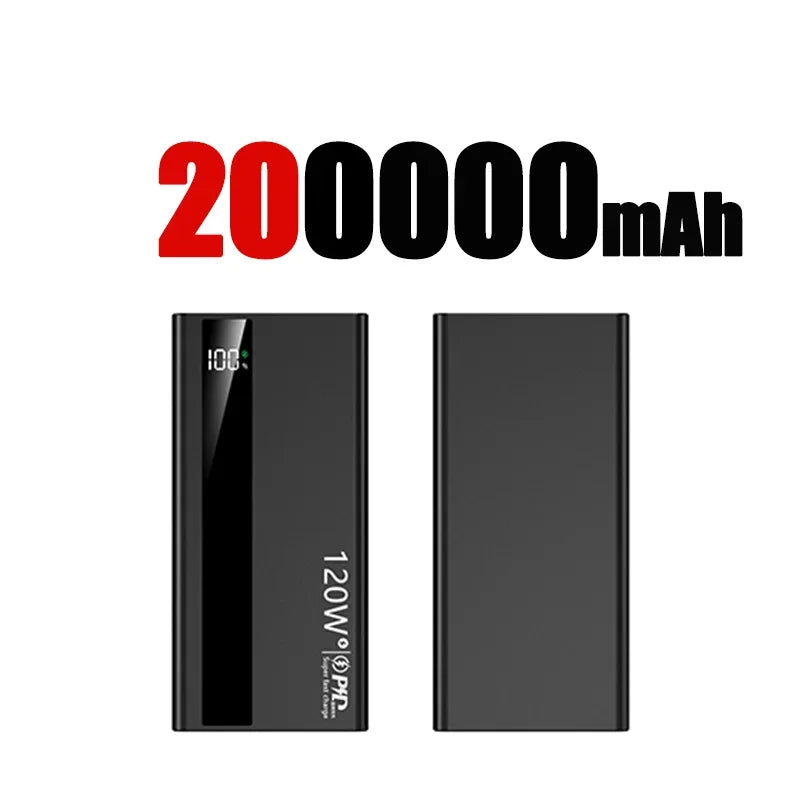 Lenovo 2026 1000000mAh Large Capacity Power Bank 120W Fast Charging Digital Display Outdoor Power Supply for Huawei iPhone