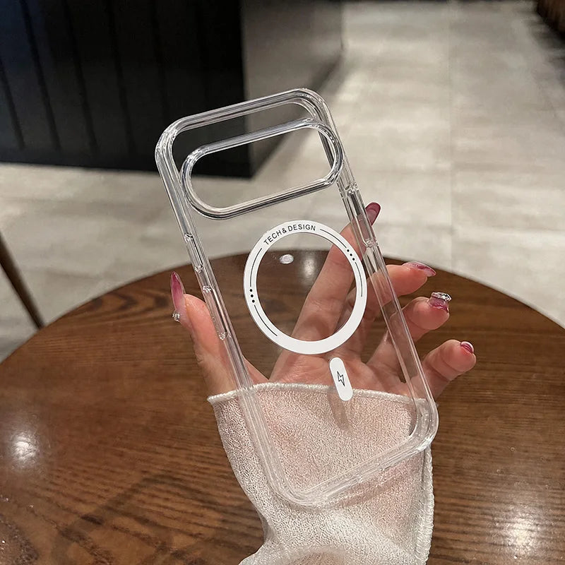Color Frame Clear Magnetic Phone Case For Google Pixel 9 10 Pro XL 10A 9A 8A 1 0 9 8 Cases Wireless Charging Cover Capinha Funda