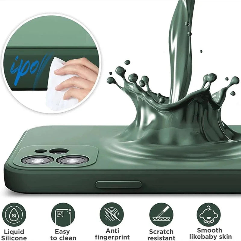 Original Soft Silicone Phone Case For iPhone 17 16 Pro Max 15 14 13 12 11 Pro Max Mini X XR XS 7 8 Plus SE Back Cover Cases
