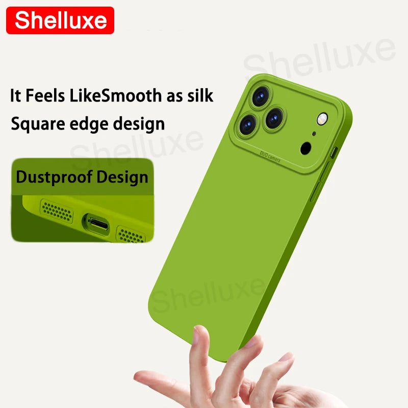 For IPhone17 ProMax Case Shelluxe Square Liquid Silicone Cover For IPhone 17 Air IPhone17 Pro Max Silky Feel Soft Phone Cases