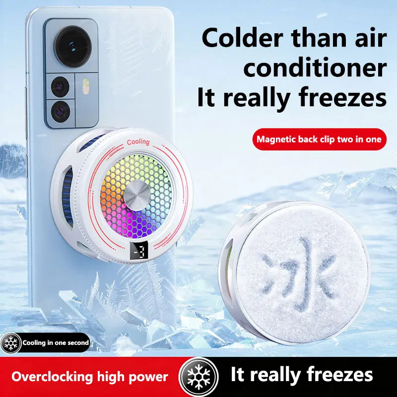 Oneplus Portable Mobile Phone Cooler Gaming Cooling Tool Magnetic Back Cover Clip Digital Display RGB Lights For Android iOS