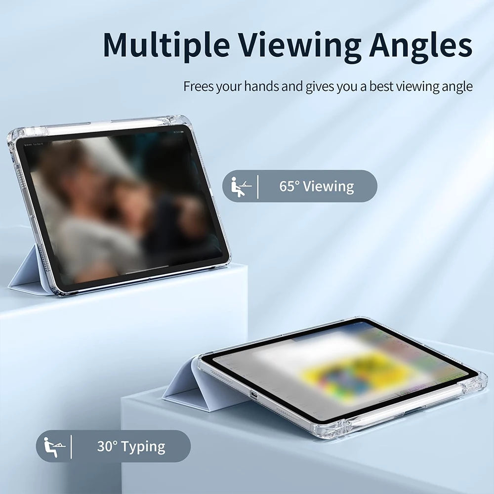 Crystal Clear Case For iPad 5 6 7 8 9 10 11 Air 11 13 inch /Mini 6th 7th gen /Pro 11 12.9 (3rd/4th/5th/6th gen) with pen holder