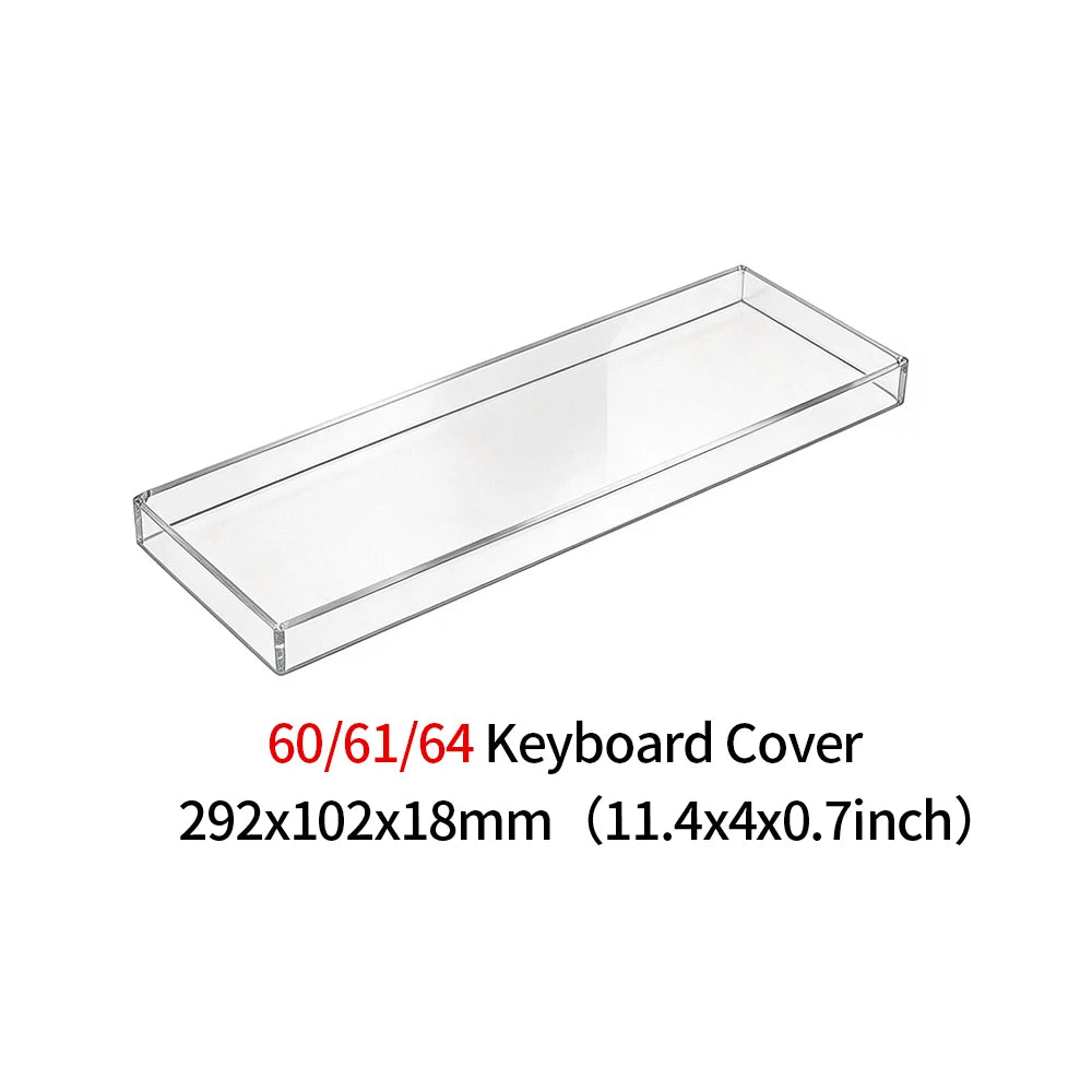 Clear Acrylic Mechanical Keyboard Dust Cover Protector Case For 60 96 98 104/108Key Transparent Anti-Dust Keyboard & Mouse Cover