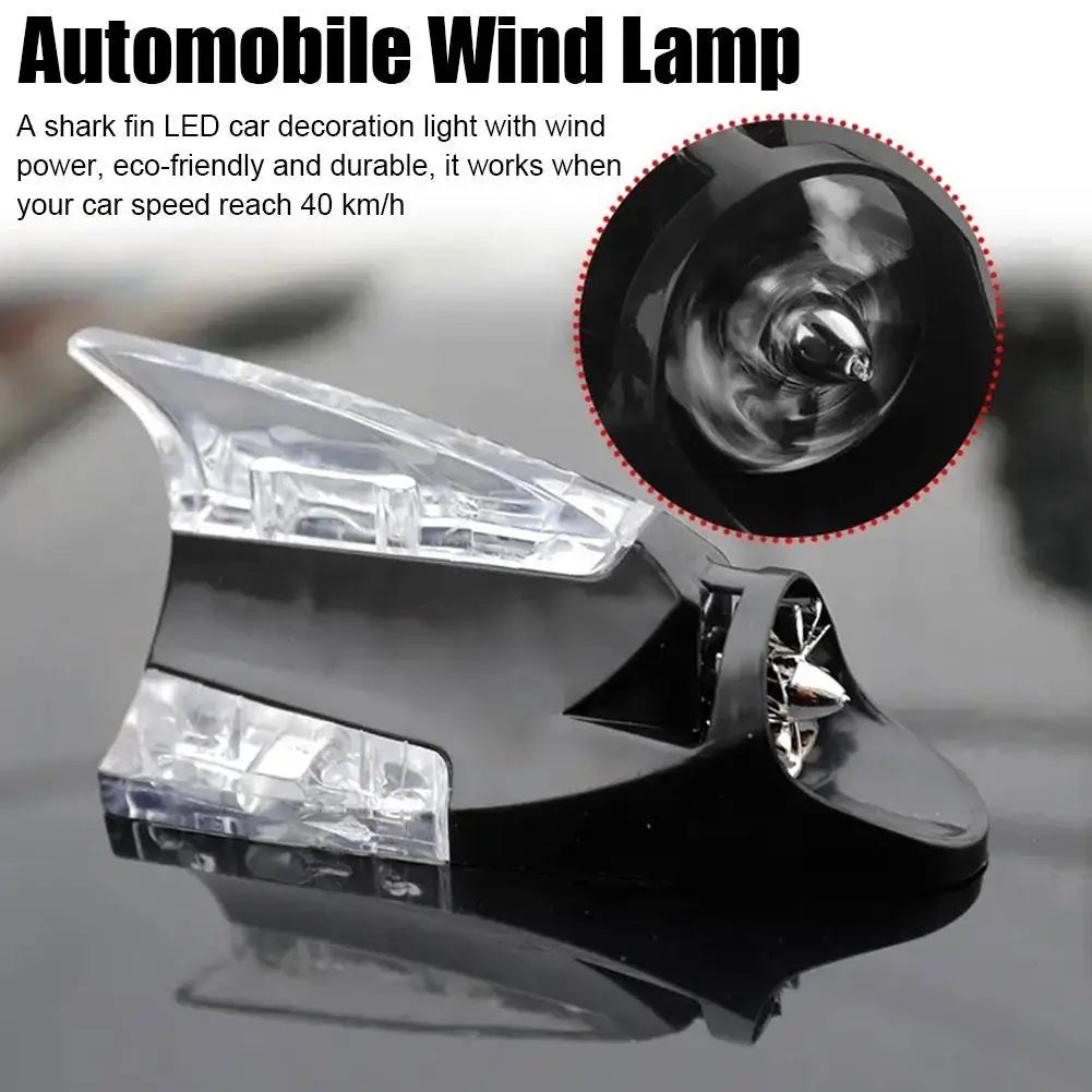 Universal Car Roof Car Truck Wind Powered LED Light Roof Light Fin Auto Safe Warning Lamp Colorful Flash Wind Antenna Lamp U5Y4