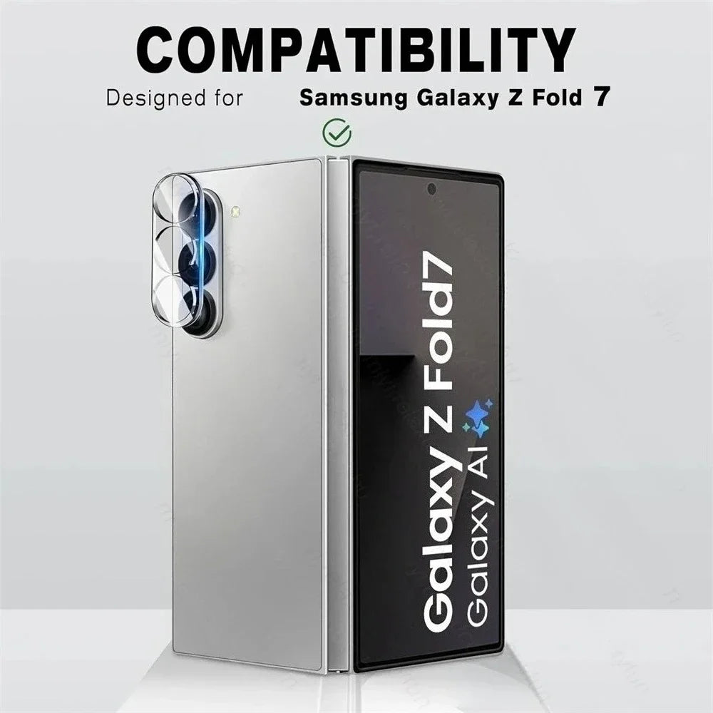 3Pcs Clear Crystal 3D Curved Tempered Glass Camera Lens Protector for Samsung Z Fold 7 5G Kamera Lenses Case Galaxy Fold7 ZFold7