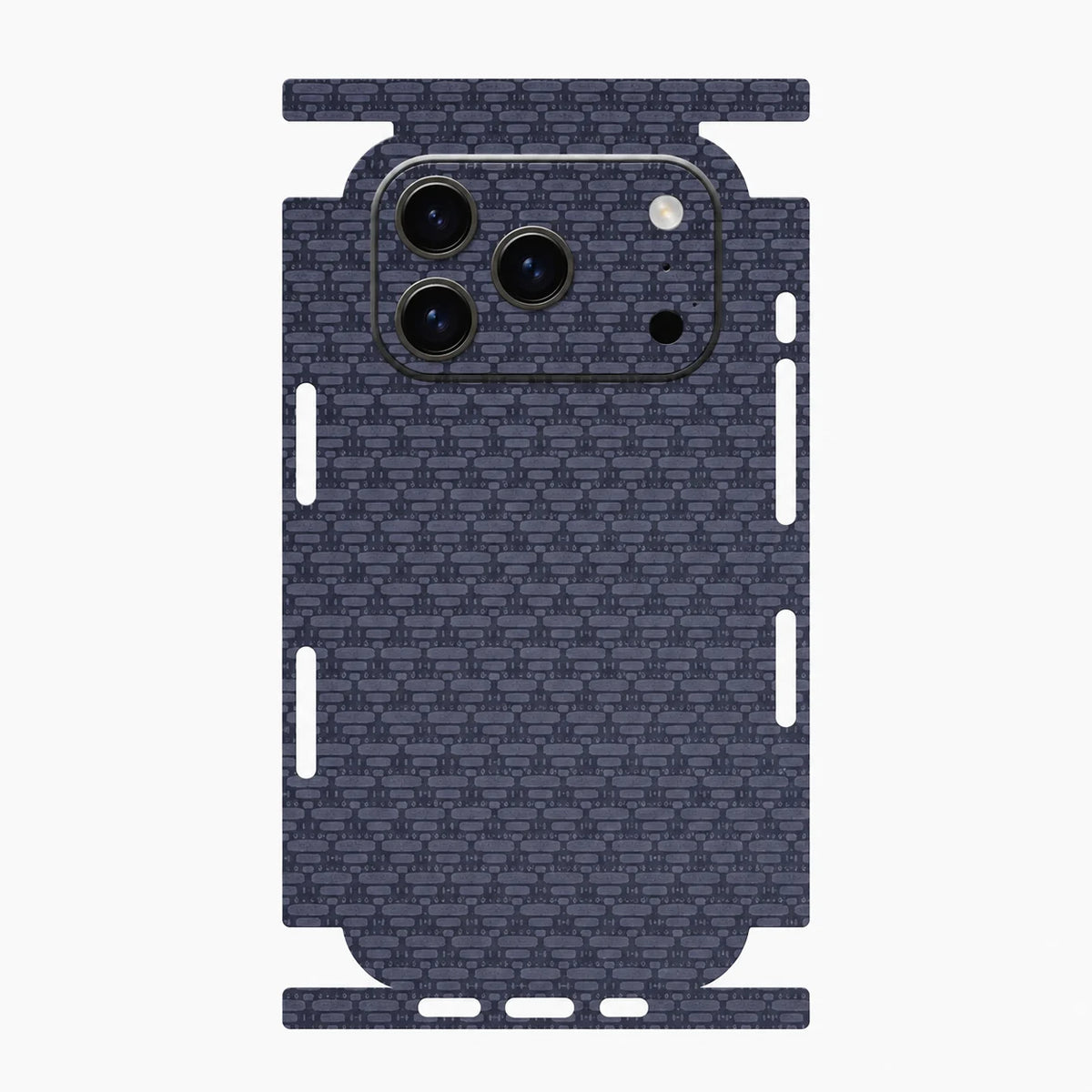 Full Wrap Faux Leather Back Skin for iPhone 17 16 15 14 13 Pro Max Diamond Kevlar Texture Anti Scratch Phone Sticker