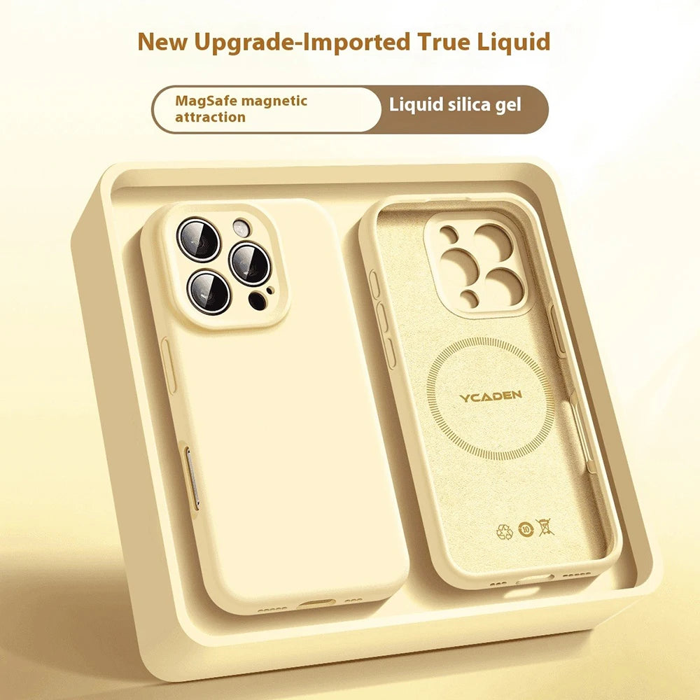 Candy Color Phone Case For iPhone 17 16 15 14 13 12 Pro Max Air For Magsafe Magnetic Wireless Charge Soft Liquid Silicone Cover