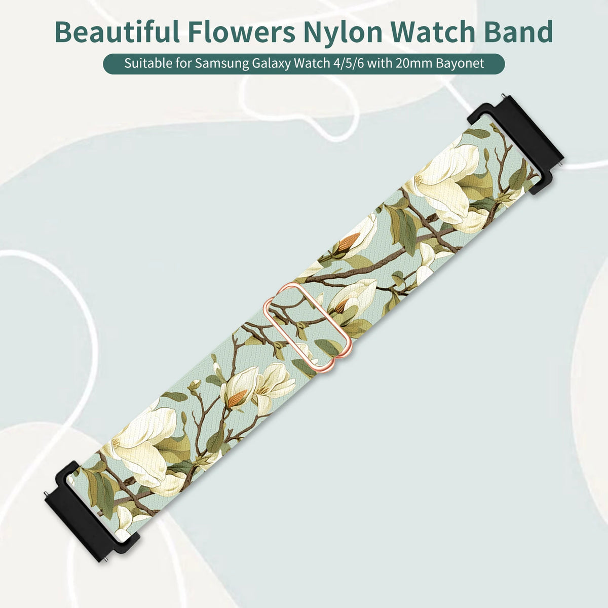 1 Pack Man Woman 20mm Printed Watch Stretchy Loop Band For Galaxy Watch 7 6 5 4 3 FE 40mm 41mm 42mm 44mm 45mm 46mm