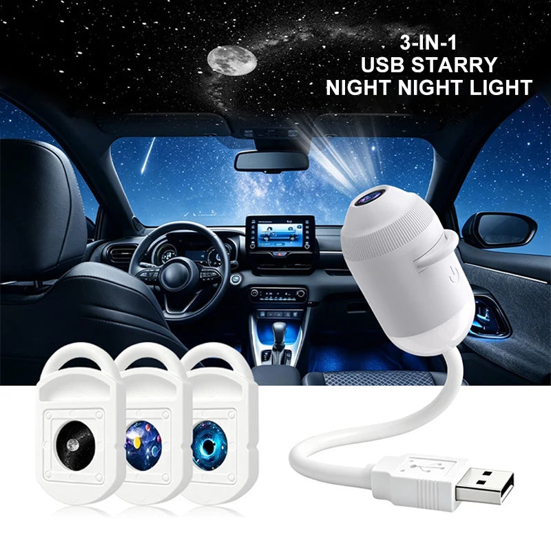 HD Smart Dynamic 3D Holographic Night Light Projector 2-IN-1 360° Adjustable Galaxy & Ocean Projector for Bedroom Ceiling