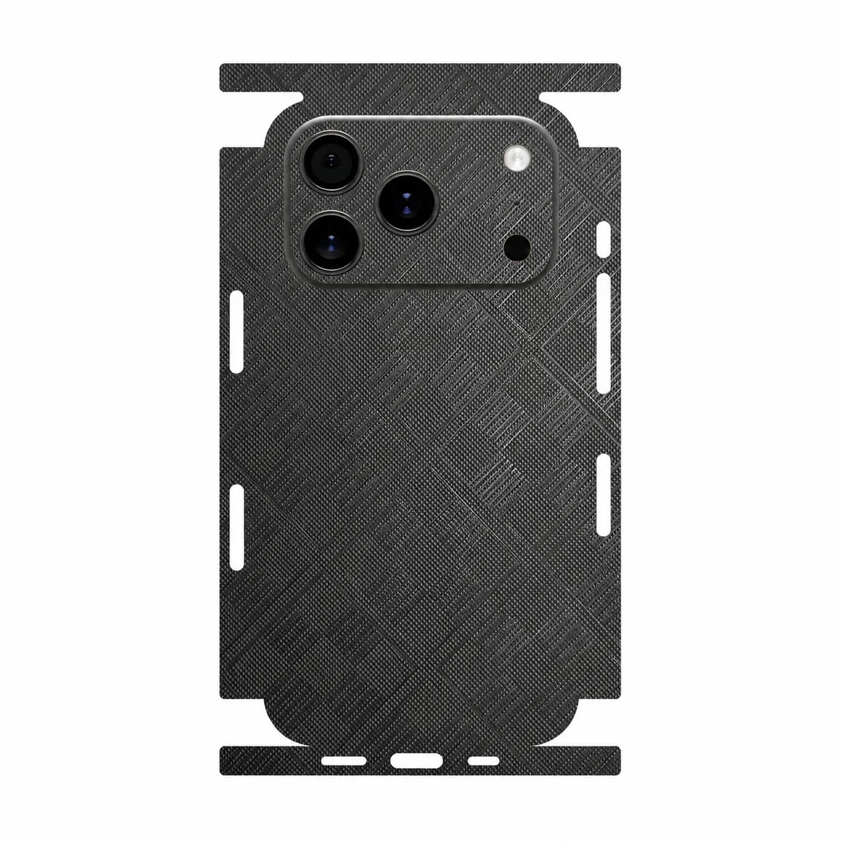 Full Wrap Faux Leather 3D Embossed Back Skin for iPhone 17 16 15 14 13 Pro Max Anti Scratch Rear Protective Film Sticker