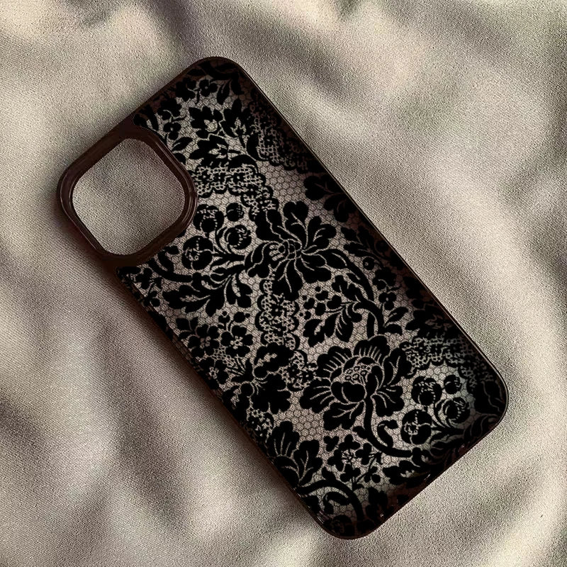 Vintage Floral Lace Clear Phone Case for iPhone 18 Pro Max 17 16 15 14 13 11 12 16E Air X XR XS 7 8 Plus SE2022 Shockproof Cover