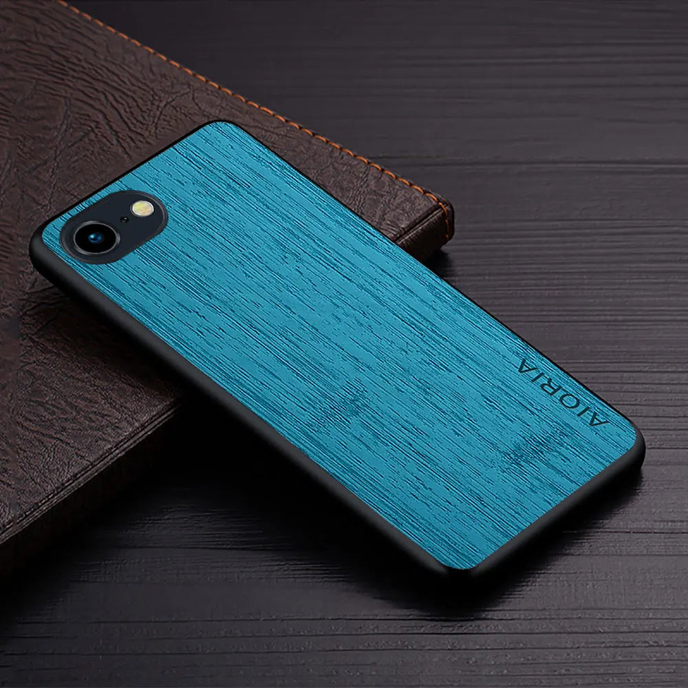 Case for iPhone 17e 16e Funda Straight Wood Grain PU Leather Phone Cover for iPhone 17e Case Capa