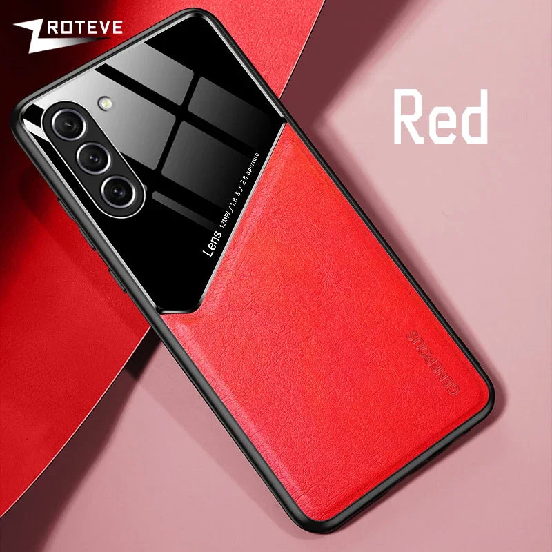 S23 Case Zroteve PU Leather Car Magnetic Hard PC Cover For Samsung Galaxy S24 Ultra S25 Edge S22 S21 FE S20 Plus Phone Cases