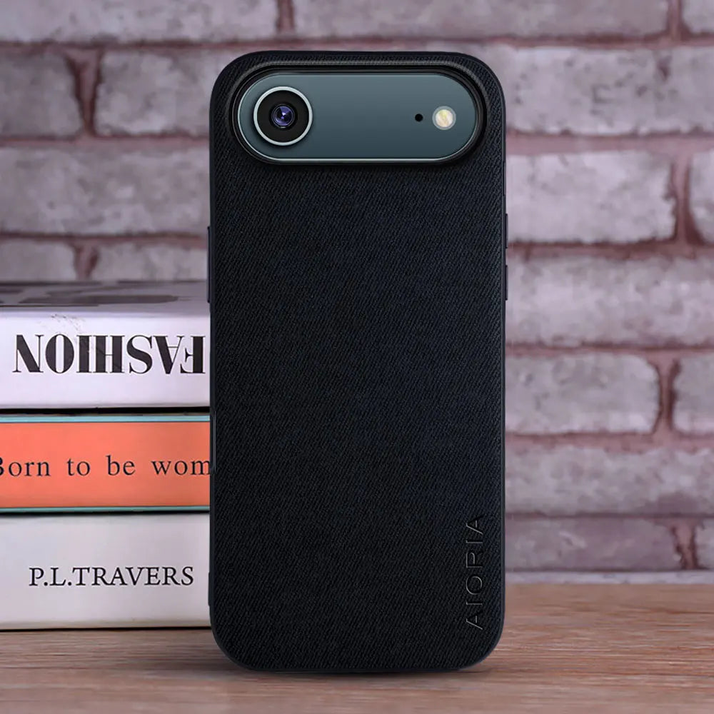 Case For iPhone 17 Pro Max 17 Air Coque Luxury Textile Leather Cover Fashion Phone Funda for iphone 17 pro max case capa