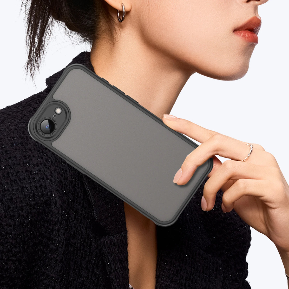 Suitable for iPhone 17e 16e camera full-inclusive protective case fashion translucent hard back soft edge phone case