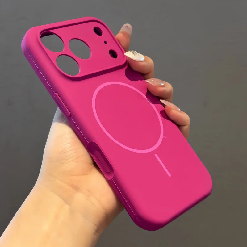Luxury Liquid Silicone Original Case For iPhone 17 Pro Max Air 16 15 14 13 12 Plus Magsafe Shockproof Matte Soft Bumper Cover