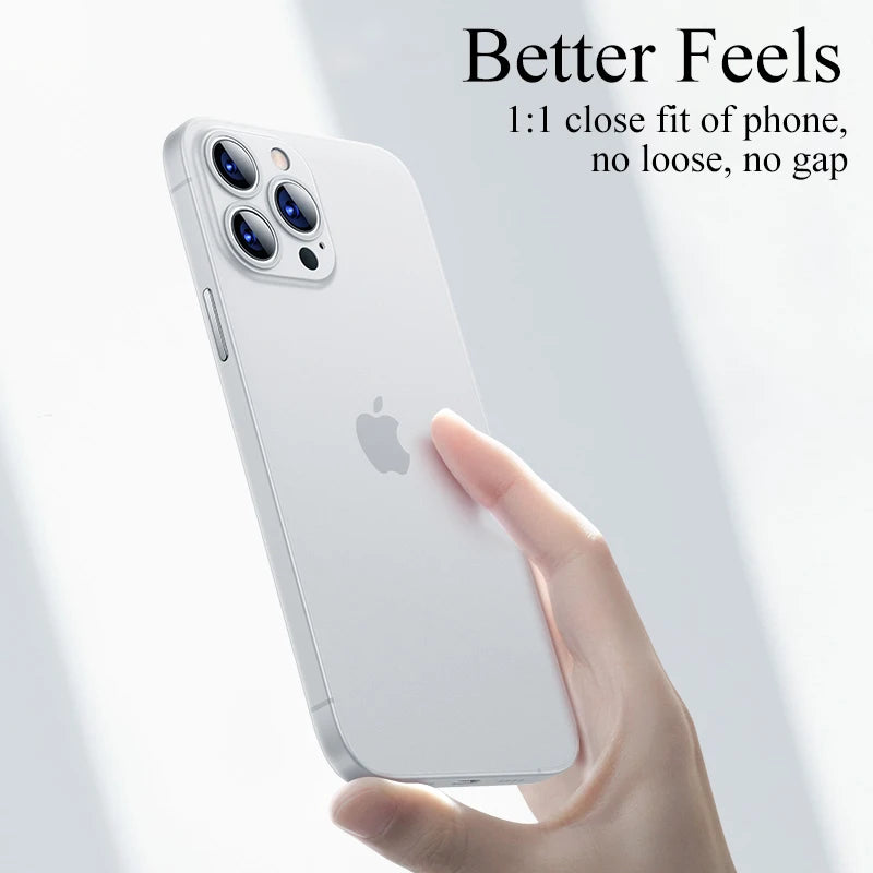 0.3mm Ultra Thin Back Cover Case For iPhone 13 12 Mini 11 Pro SE 2022 2020 Transparent Matte Hard Cover Soft Slim Shell Fundas