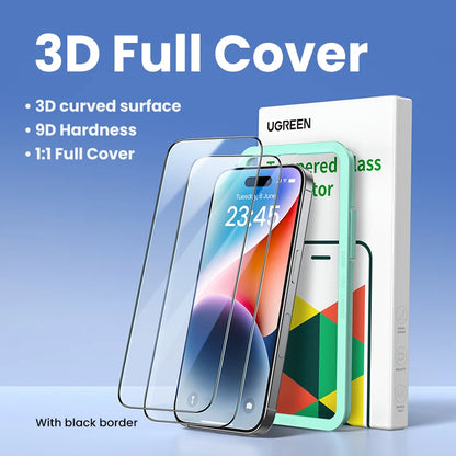 UGREEN 2PCS Screen Protector For iPhone 17 16 15 14 13 12 Pro Max Tempered Glass For iPhone 16 Plus Screen Protectors 15pro Film