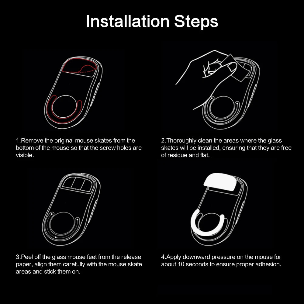 Mouse Feet Skates Ultra Strong Flawless Glass Super Fast Smooth Durable Sole for Logitech G Pro X Superlight 2 Gaming Mouse