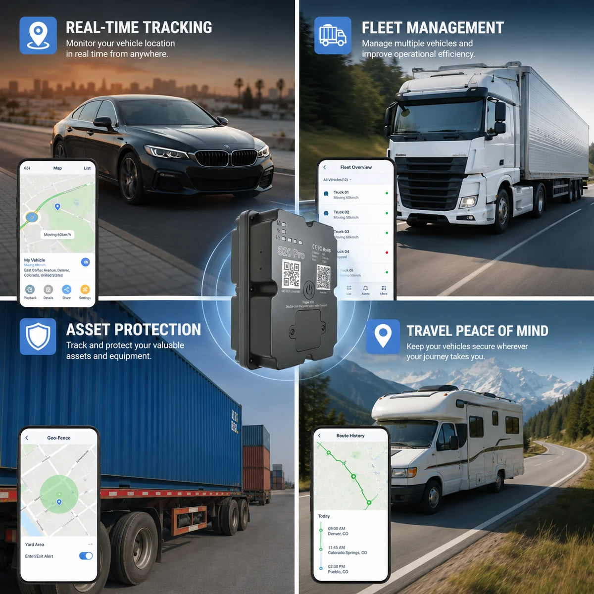 4G LTE GPS Tracker for Vehicle, US Seller, Magnetic Hidden Car Locator, Real-Time Tracking, 60 Days Continuous Battery, 10s Updates, SOS Alarm, Geo-Fence Alerts, Service Plan Required