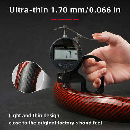 Suitable for Suzuki Sporty Glossy Carbon Fiber Texture Steering Wheel Cover Snap-On Protective Shell Wagon R Swift Ertiga Brezza Baleno Fronx Dzire Spacia Alto Eeco Hustler Grand Vitara S-Cross Ignis Accessories