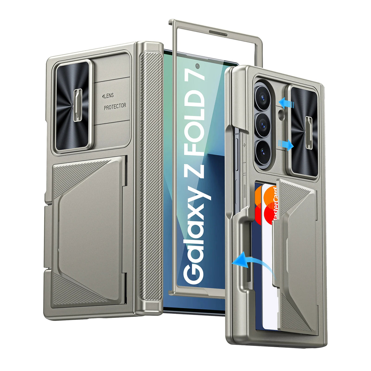 Global Carnival Festival,for Galaxy Z Fold 7 Case,RFID Wallet with Cards Holder,Camera Cover,Shockproof Protective Case-Black
