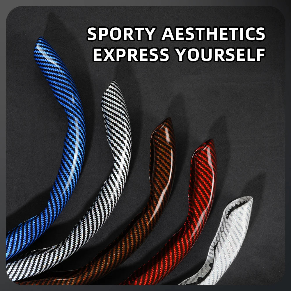 Suitable for Suzuki Sporty Glossy Carbon Fiber Texture Steering Wheel Cover Snap-On Protective Shell Wagon R Swift Ertiga Brezza Baleno Fronx Dzire Spacia Alto Eeco Hustler Grand Vitara S-Cross Ignis Accessories