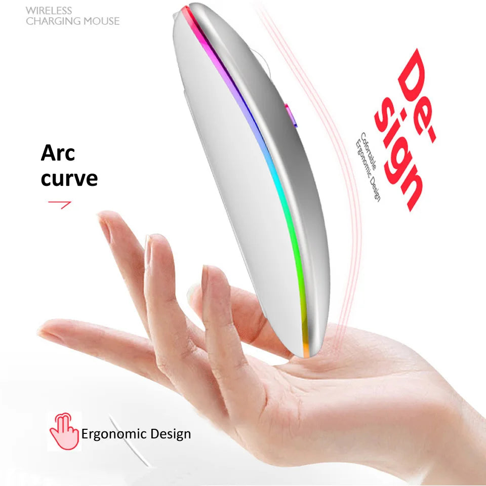 Wireless Mouse Bluetooth-Compatible / 2.4G Two connection modes Rechargeable RGB Mouse Gamer Silent Mice For Computer Laptop