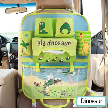 Cute Cartoon Lion Car Organizer Seat Back Storage Bag Hanging Stowing Tidying Baby Kids Travel Universal Auto Multi-pocket Bag