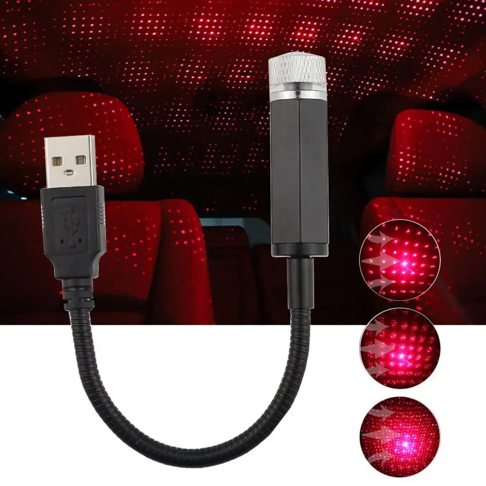 1PC Mini LED Car Roof Star Night Lights Projector Light Interior Ambient Night Starry Sky USB LED Decorative Lights