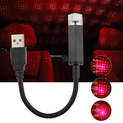 1PC Mini LED Car Roof Star Night Lights Projector Light Interior Ambient Night Starry Sky USB LED Decorative Lights