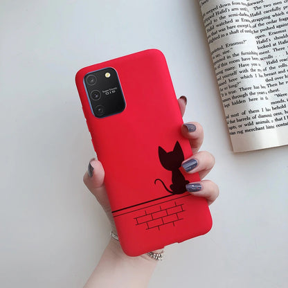 For Samsung Galaxy S10 Lite Case on Samsung Note 10 Lite S 10 Lite Cover Simple Solid Matte Soft Silicone Back Cover Phone Cases