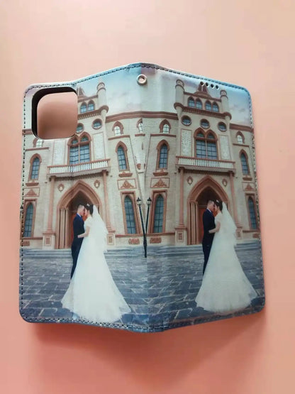 Custom Picture Leather Wallet Case For iPhone 17 16 15 13 12 14 Pro Max SE 8 7 Plus XR XS Max Print Photo Image Book Flip Cover