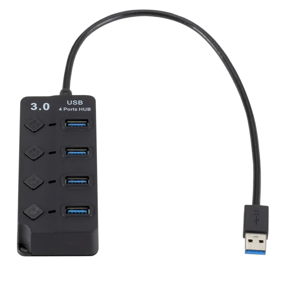 USB 3.0 Hub USB Hub 3.0 Multi USB Splitter 3 Hab Use Power Adapter 4 Port Multiple Expander 3.0 2.0 USB Hub with Switch for PC