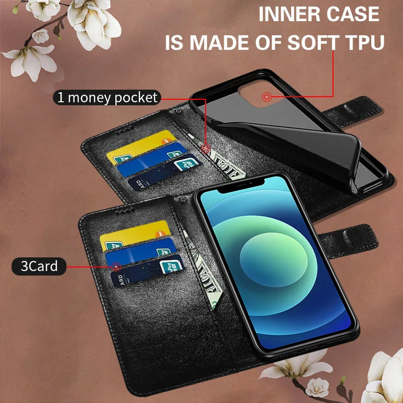 Custom Picture Leather Wallet Case For iPhone 17 16 15 13 12 14 Pro Max SE 8 7 Plus XR XS Max Print Photo Image Book Flip Cover