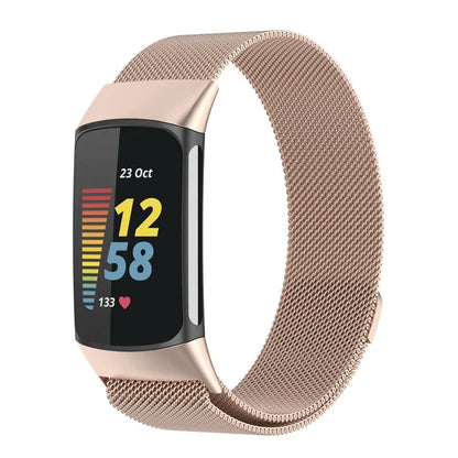 Metal Band For Fitbit Charge 5 6 Smart Watch Mesh Magnetic Loop Sport Strap For Fit Bit Charge 5 6 Bracelet Stainless Steel