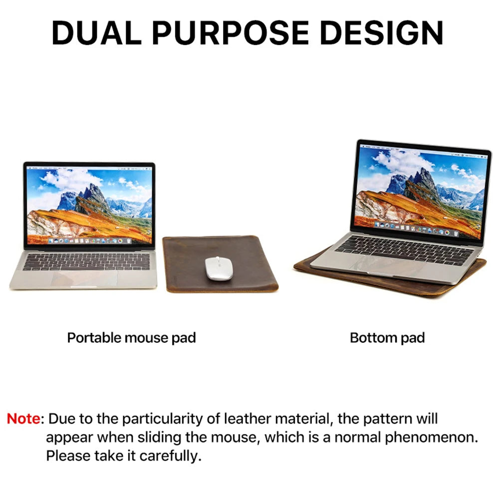 CONTACTS FAMILY Genuine Leather Laptop Sleeve Case For Macbook Pro Air 13 14 16 M4 M3 M2 Cover HP DELL XPS 13 Computer Bag Men