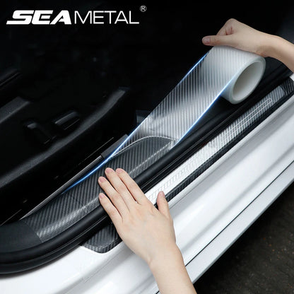 Transparent Carbon Fiber Car Sticker Door Edge Film Anti Scratch Auto Door Sill Protector for Bumper Trunk Household Car Styling