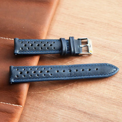 Genuine Leather Watchstrap Brown Porous Breathable Watch Band 18mm 20mm 22mm 24mm Handmade Stitching for Watch Wist Bracelets