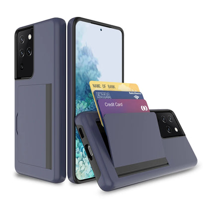 Candy Color Card Slots Cover Business Case For Samsung Galaxy S21 Ultra S20 FE Note 20 S10 Plus 5G Cover For S21+ Note 10 Plus