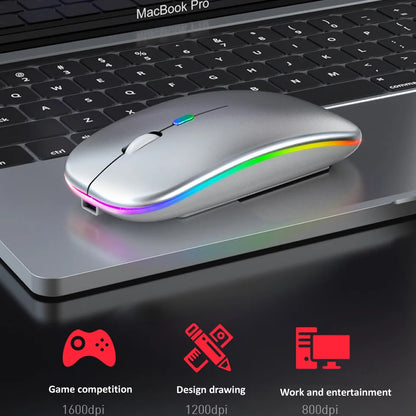 Wireless Mouse Bluetooth-Compatible / 2.4G Two connection modes Rechargeable RGB Mouse Gamer Silent Mice For Computer Laptop