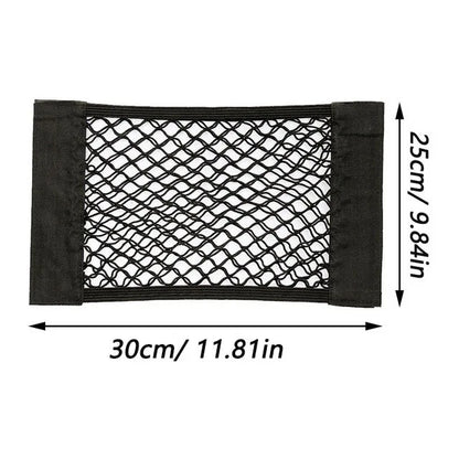 Car Back Rear Trunk Seat Elastic String Net Magic Sticker Mesh Storage Bag Pocket Cage Auto Organizer Seat Back Bag