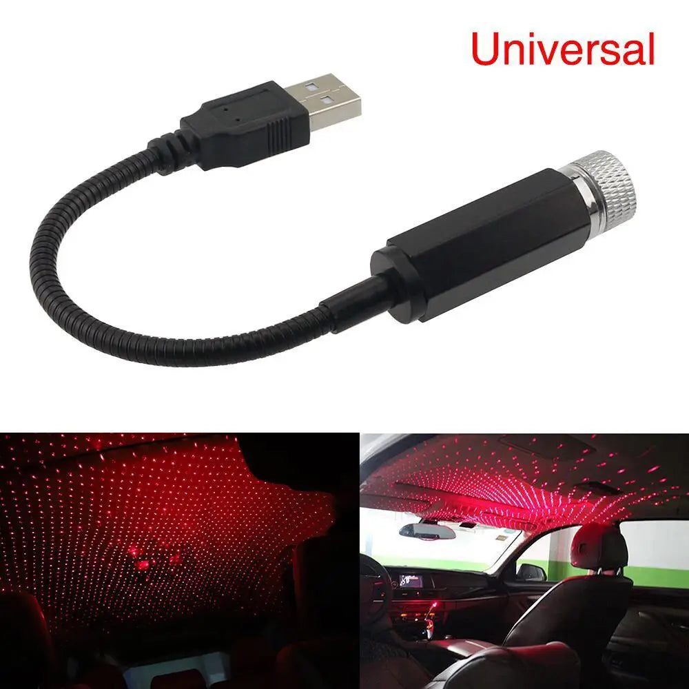 1PC Mini LED Car Roof Star Night Lights Projector Light Interior Ambient Night Starry Sky USB LED Decorative Lights