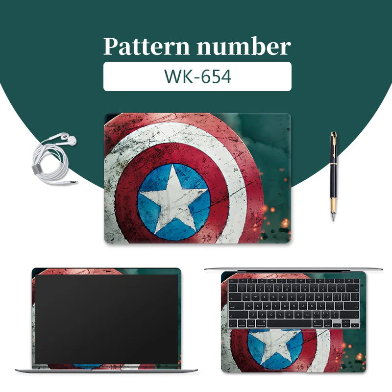 DIY Cover Laptop Skins Stickers Notebook PVC Skin13.3"14"15.6"17.3"Vinyl Cool Stickers Decorate Decal for Macbook/Lenovo/Asus/HP