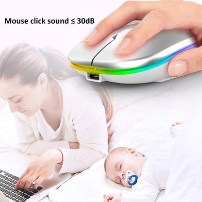 Wireless Mouse Bluetooth-Compatible / 2.4G Two connection modes Rechargeable RGB Mouse Gamer Silent Mice For Computer Laptop