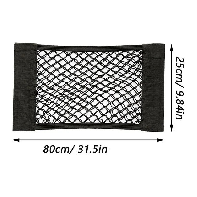 Car Back Rear Trunk Seat Elastic String Net Magic Sticker Mesh Storage Bag Pocket Cage Auto Organizer Seat Back Bag
