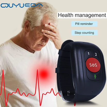 Elderly GPS Watch 4G Tracking Bracelet Health Temperature Management SOS IP67 Waterproof Old People Locator Fall Alert Tracker