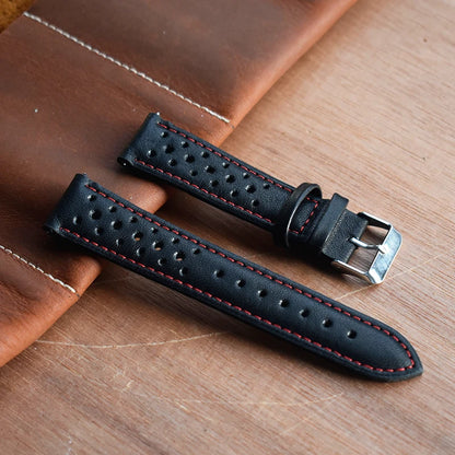 Genuine Leather Watchstrap Brown Porous Breathable Watch Band 18mm 20mm 22mm 24mm Handmade Stitching for Watch Wist Bracelets